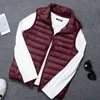 Autumn Winter Men Ultra Light Duck Down Vest Jacket White Sleeveless Coat Portable Warm Puffer Waistcoat 240109