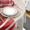 Tischtuch Valentinstag Rugby Liebe rot wasserdichte Tischdecke Dekoration Hochzeit Home Küche Esszimmer Runde