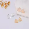 Boucles d'oreilles simples et petites pour femmes, couleur or, cœur, étoile, couronne géométrique, minuscule, tendance, bijoux coréens, accessoires, 2024