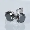 Stud Iogou Morden Real 1 Black Moissanite Coldings for Men 925 Srebrle Srebrny czarny kolczyka kobiety Mężczyzn biżuterii Prezenty YQ240110