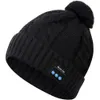 Haut-parleurs Bluetooth Bonnet Bluetooth Pom Bonnet en tricot doux Haut-parleurs intégrés Microphone pour l'hiver Fitness Sports de plein air