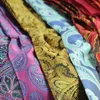 Bow Ties Luxury Men's Ascot Scruch Self Cravat Neck Vintage Paisley Cashew Tie Gentleman Silk Set For Wedding Party