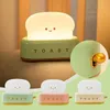 3000K USB Rechargeable Cute Toaster Shape LED Table Lamp, Heartwarming Decorative Table Lamp Toast Bread LED Night Light Creative Design Bread Night Light