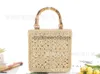 Totes Bamboo Handle Portable Str Woven Bag Paper Rope Hook Flower Fashion Women's Small Fresh Leisure Beachstylisheendibags