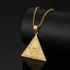 Ägyptische Pyramide Auge des Horus Anhänger Halskette Männlich Goldene Farbe 14k Gelbgold Amulett Halsketten Für Männer Ägypten Schmuck Geschenk