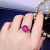 Clusterringen Fijne sieraden 925 sterling zilver Ingelegd met natuurlijke edelstenen Dames Luxe Modieus Rond Roze Topaas Verstelbare ringondersteuning