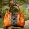 Totes Nuevos bolsos tejidos para mujer Ropa de algodón y lino Rattan Ocio playa Smallstylishyslbags