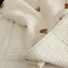 Milancel Ins Born Korean Bear Brodery Kids Sleeping Filt Cotton Bedding Accessories 240109