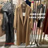 マクサマラスレディースラップコートキャメルヘアコートTUTU TU DAI GOU WOMENS CLASCY ESTURIA SHEEP WOOL LONG COAT FLIP COLLAR LACE UP COAT RJLK