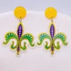 Carnival acrylic earrings shiny exaggerated mask earrings letters GRAS avocado