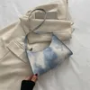 Borse da sera Borsa da donna in morbida pelle di design di marca Borsa sotto ascella da donna Tie Dye Tela Spalla Borsa a tracolla alla moda e versatile per ragazza