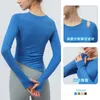 Camicie attive Quick Dry Slim Sport Donna Palestra Yoga Fitness Causale Manica lunga Elastico Crop Top Allenamento all'aperto Top morbidi traspiranti