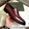 Berluti Business Leather Shoes Oxford Calfskin Handmade Top Quality Berluti's Gaspard Footwear Lefu with Polished Cowhide and Stone Pattern Casualwq