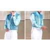 Men's Casual Shirts Slim Fit Men Shirt Luxury Sequins Performance For Wedding Stage Formal Events Long Sleeve Single-breasted