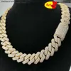 Correntes 925 colar de prata diamante pesado miami cubana pulseira pulseira 20mm vvs jóias rap hip hop rua homens senhoras