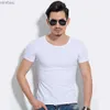 Homens camisetas Lycra Men's T Shirt Manga Curta T-shirt O-pescoço Slim Cor Sólida Meia Manga Camiseta 2023 MRMTL240110