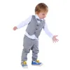 Baby Formal Suit Niemowlę Blazer maluch dżentelmen Tuxedo strój ślubny prezent urodzinowy zimowy zestaw ubrania z długim rękawem 4PCS 240109