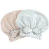 Towel Microfiber Hair Solid Cotton Quick Cap Absorption Turban Girl's Fast Drying Dryer Bath Wrap Hat Bathroom Towels