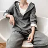 LMQ Kobiety Fall Winter Oversize Blukie Pantie Dwuczęściowy zestaw sweter z kapturem Koreańskie swobodne dresy bluzy Lady Suit 240110