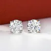 Anujewel 14K White Gold 8mm 4CTTW D Color Stud Earrings for Women 585 Earring With Certificate Jewelry Wholesale 240109