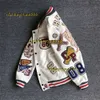 Men's Jackets Designer Jacket Spring And Autumn Baseball Uniform 2024 Jacket Retro Trend Leather Jacket Heavy Industry Embroidery White Short Coat Gift