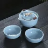 Service à thé en céramique tout-en-un, théière chinoise, Mini tasses, sac Portable, fournitures de voyage, accessoires pour la maison Kiechen