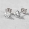 Stud CANNER 1 D Color Moissanite Piercing Stud Earrings For Women Top Quality 925 Sterling Silver Sparkling Wedding Jewelry YQ240110