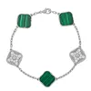 Bijoux de luxe pour femmes en or van 4 bracelets de trèfle à quatre feuilles bijoux bracelet à breloques en diamant hommes fille mère cadeau