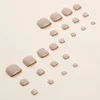 False Nails Solid Color Gold Line Fake Toe Thin Full Cover Resin Toenail Patches For Professional Salon Daily Use