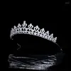 Hair Clips High-End Accessories Cross-Border Sold Jewelry Bridal Wedding Zircon Crown Headdress Model