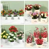 Decorative Flowers Artificial Home Decor Simulation Plant Plastic Fake Flower Potted Living Room Ornament Rose Fence