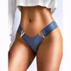 Moda sexy em forma de v decoração de metal roupa interior esportes hip levantamento cintura baixa garfo alto meia bainha briefs calcinha feminina sexy 240110