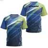 Homens camisetas Homens camisetas para homens de secagem rápida camiseta uniformes de badminton tênis de mesa roupas impressas manga curta respirável sportl240110