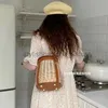 Omuz çantaları kova tek omuz rattan dokuma çanta niş tasarım bambu dokuma taşınabilir piknik sebze sepeti bagstylishhandbagsstore