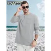 TACVASEN Qualität Baumwolle Henley T-shirts Herren Henry Neck Langarm Shirts Frühling Herbst Casual Pullover Tops Männlich T 240110