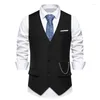 Men's Vests Stylish Solid Color Suit Vest With Watch Chain Perfect For Business Occasions