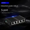 Bowls 5 Port 100 Mbps Network Switch Ethernet Industrial Grade Omanaged Rail Type Splitter