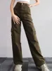 Y2K Women Vintage Cargo Pants Streetwear Techwear Korean Harajuku Parachute Beige Sweatpants Wide Leg Joggers Trousers 240109