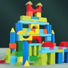 100pc jouets en bois pour enfants blocs de construction ensemble avec boîte de rangement assemblé début éducatif enfants 240110