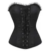 Femmes dentelle couverture surbuste Corset à lacets désossé Lingerie fermeture éclair côté carnaval taille et corps Shaper Bustier grande taille 240110