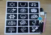 Henna tatuering stencils glitter tatuering stencil kit borste lim kvinna flicka barn ritning mall liten söt blommakparti7198769