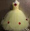 Filles noir pétales de fleurs Tutu robe enfants Crochet Tulle robe robe de bal enfants anniversaire fête de mariage Costume robe de soirée 240109