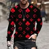 Summer and Autumn Men's and Women's Leisure Fashion Long Sleeve Round Neck T-shirt Street Clothing 3D Digital Printing Fashi 240109