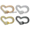 ESPNSPORT RIVERSR CZ MICRO PAVE SCREW CLASPS VIT Pink Yellow Gun Black Heart Copper Zircon Diy Jewelry Findings Wholesale