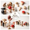 11PCS Wooden Mushroom Building Block Montessori Baby Grasp DIY Creative Toy Room Decoration 240110