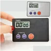 Kitchen Timers 100Pcs/Lot Timer Countdown Pocket Study Rest Cooking Credit Card Size Drop Delivery Home Garden Dining Bar Dh6Jq