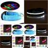 Colliers de chien Laisses 50 pièces en nylon LED collier pour animaux de compagnie 6 couleurs sécurité nocturne laisse clignotante fournitures livraison directe maison jardin Dhoxv