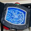 リチャードミルウォッチラグジュアリーリストウォッチ自動機械メンズウォッチリチャードミルウォッチメンズシリーズRM6501 NTPT高速Cを備えたデュアルニードル追跡タイマー