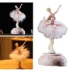 Ballerina Music Box Ballet Girl Rotating Music Box Feather Kirt Ballerina Rotating Music Box Figur Heminredning Y211229301P