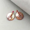 Boucles d'oreilles YYGEM 21mm grande perle de culture violet pièce Fuchsia Cz bijoux de haute qualité pour les femmes